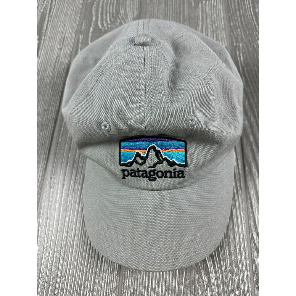 Patagonia Hat Cap Adjustable Gray Logo Baseball Organic Cotton Mens OSFA